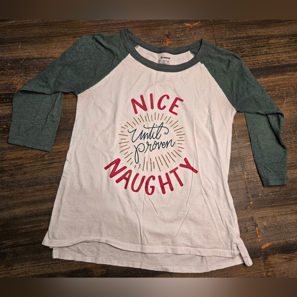 Soffe Long Sleeve Tee - White and Green